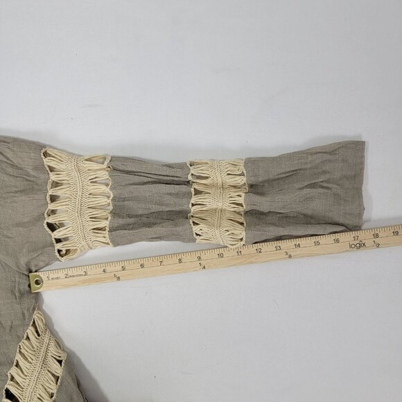 Umgee Women's Shirt Boho Embroidered Size XL Sheer cotton polyester blend long - Picture 8 of 9